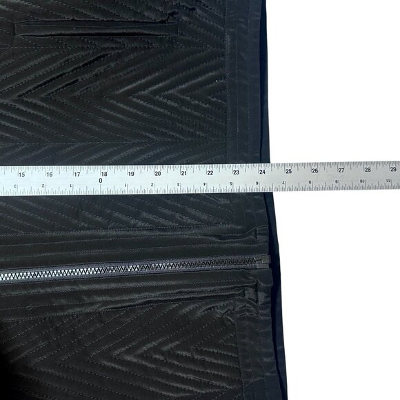 DKNY Bergdorf Goodman Black Quilted Chevron Jacket Red Satin Lining Size M - Picture 7 of 7